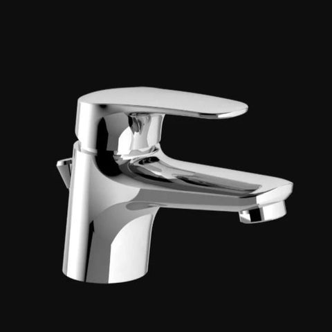 Single-lever basin mixer with pop-up waste