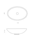 Countertop washbasin, oval