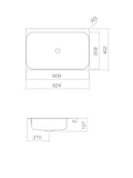 Flush built-in washbasin, rectangular