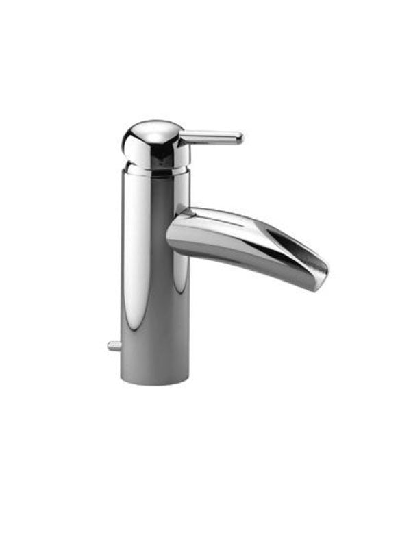 Single-lever basin mixer with pop-up waste