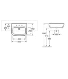 Semi-recessed washbasin, 555 x 450mm