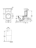 Washdown WC for close-coupled WC suite, rimless