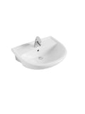 Semi-recessed washbasin