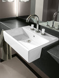 Semi-recessed washbasin, rectangle