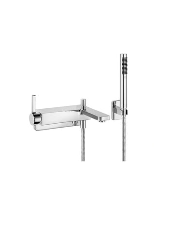 Single-lever bath mixer for wall-mounting with shower set