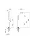 Single-lever basin mixer with raised base, 200mm projection