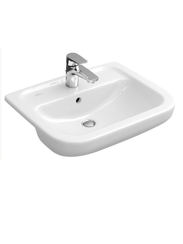 Semi-recessed washbasin, 550mm x 460mm