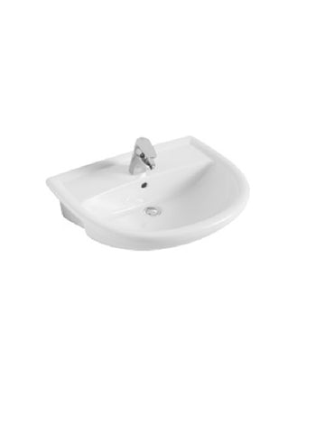 Semi-recessed washbasin, 550 x 440mm